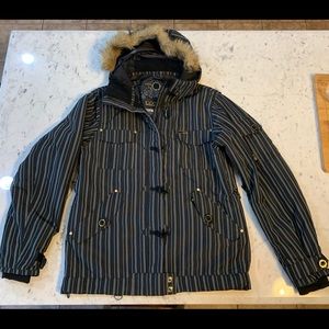 Empyre Black and Gray Striped Ski Jacket
